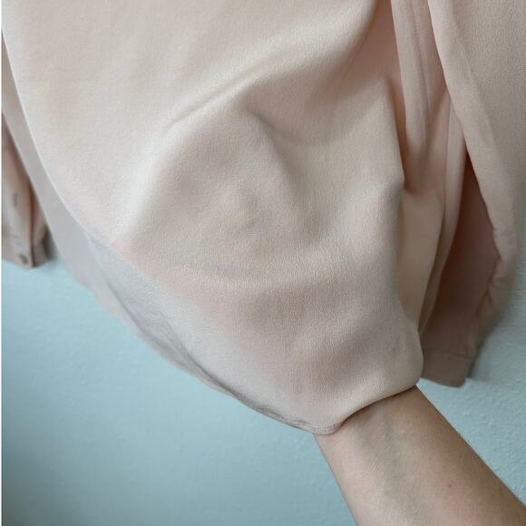 Stella McCartney Eva 100% Silk Muted Pink 3/4 Button Long Sleeve Blouse 42 / M - Picture 8 of 15